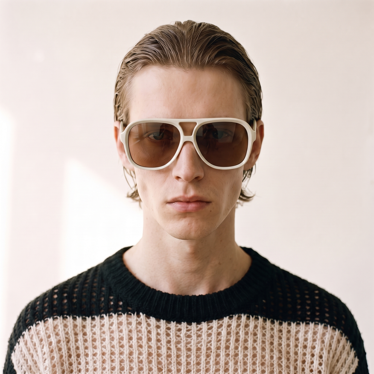 ADELAIDA Pastel Beige / Havana — on face — men
