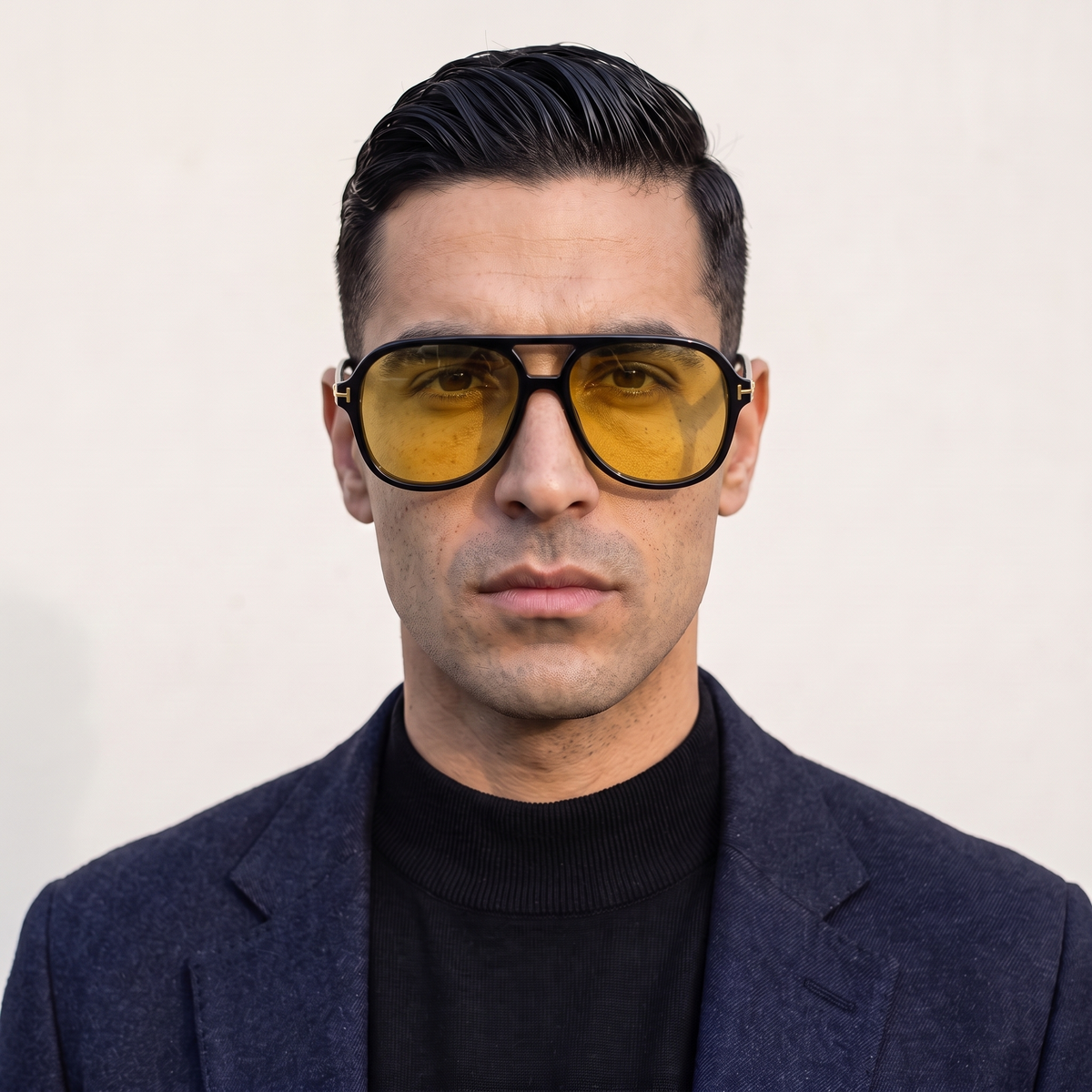 ADELAIDA Gloss Black / Ochre — on face — men