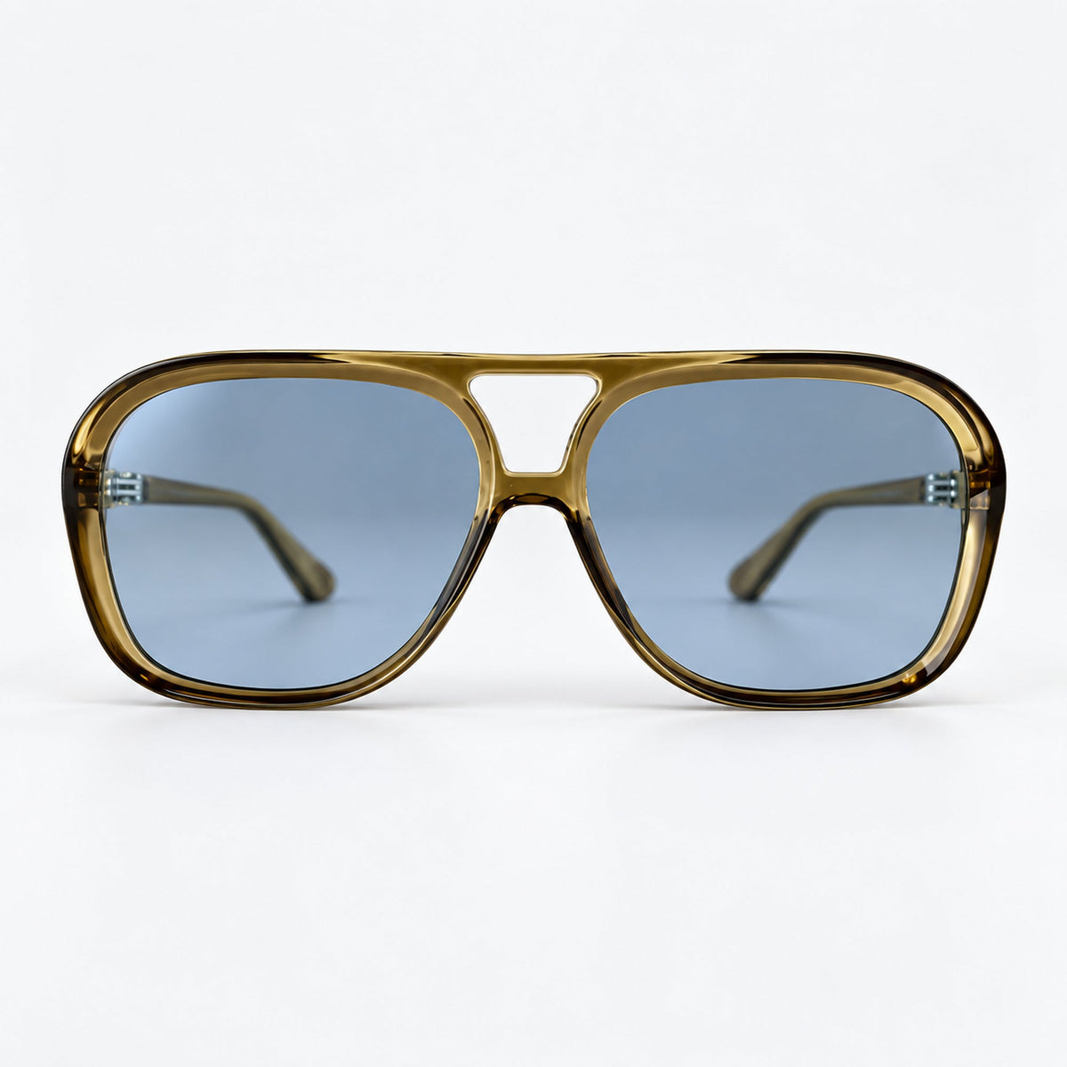 ADELAIDA Clear Havana / Sky Blue Flash — front