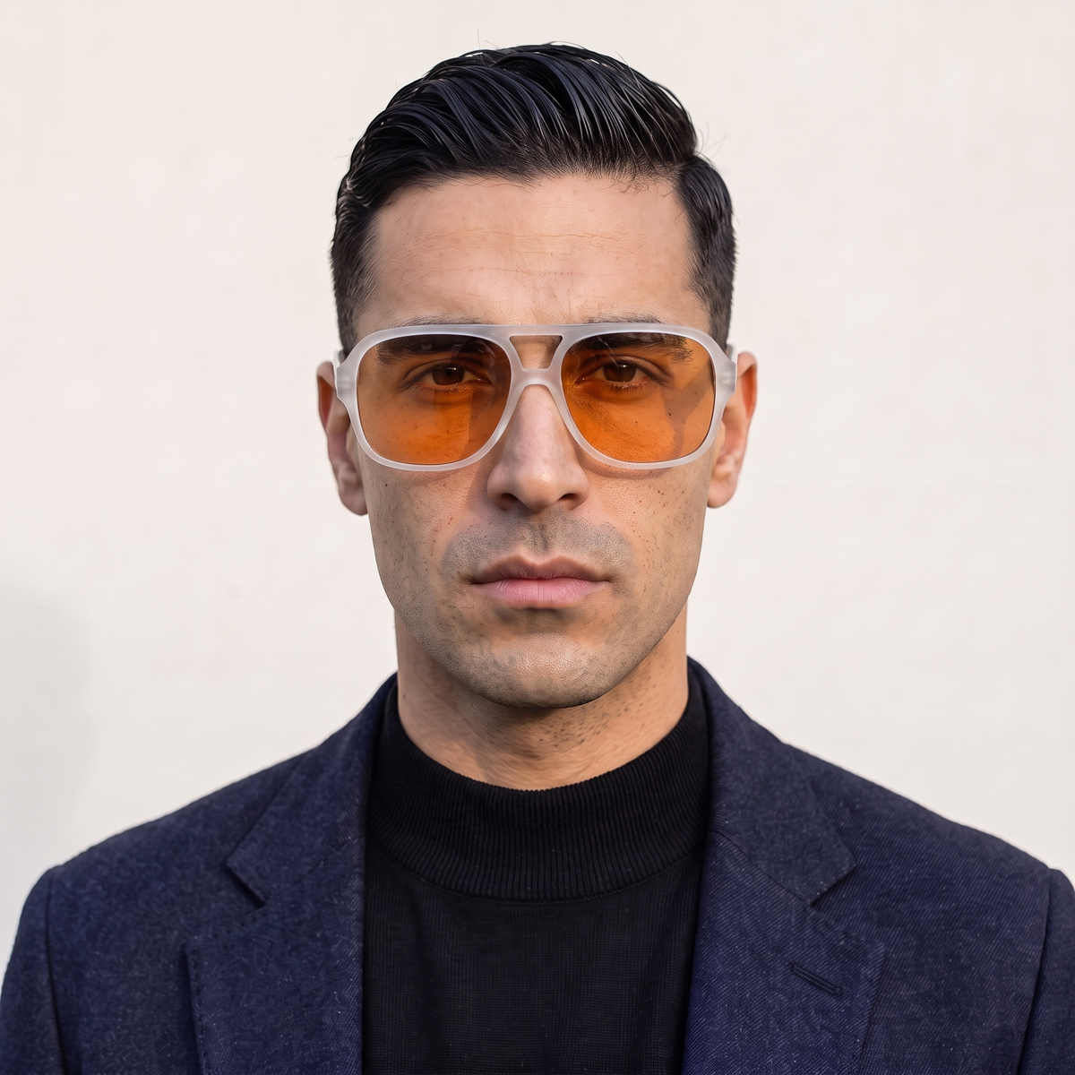 ASCARI Matte Clear / Orange — on face — men
