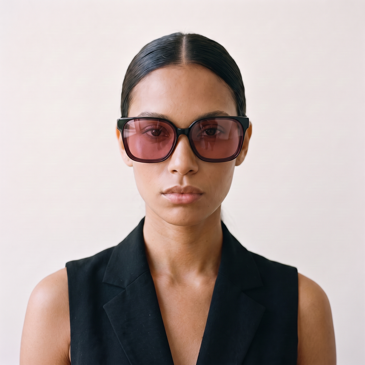 CRETA Gloss Black / Pink — on face — women