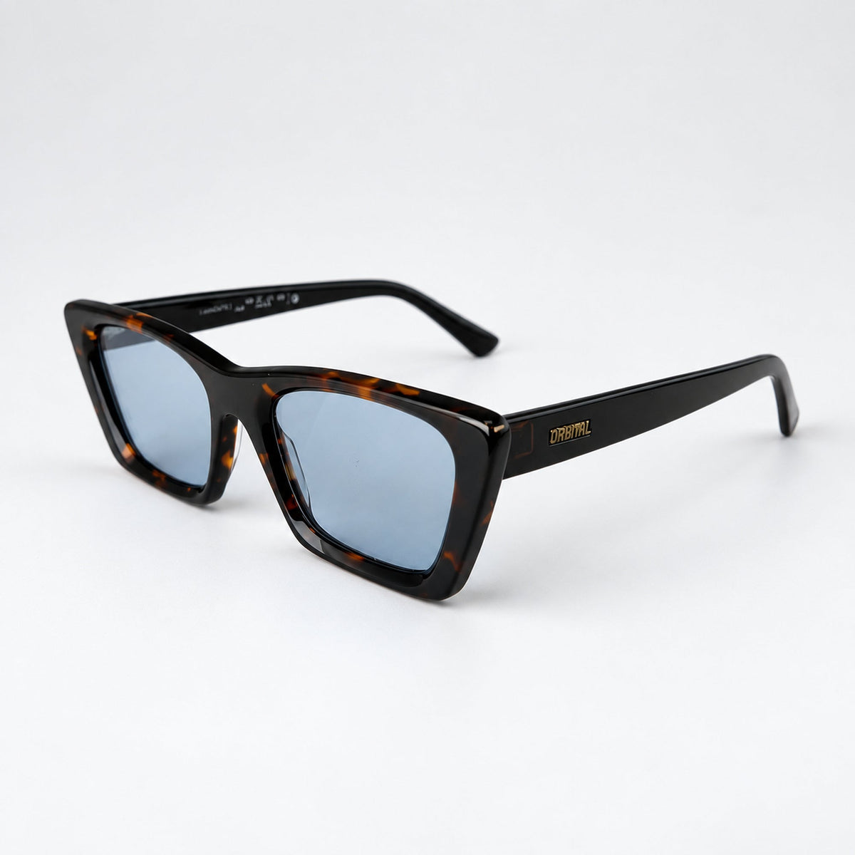 CHARLOTTE Clear Gloss Tortoise / Sky Blue — 45° profile