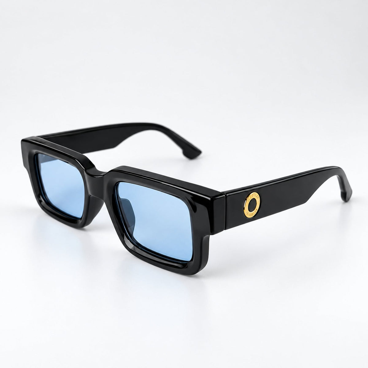 BUENOS AIRES Gloss Black / Sky Blue — 45° profile