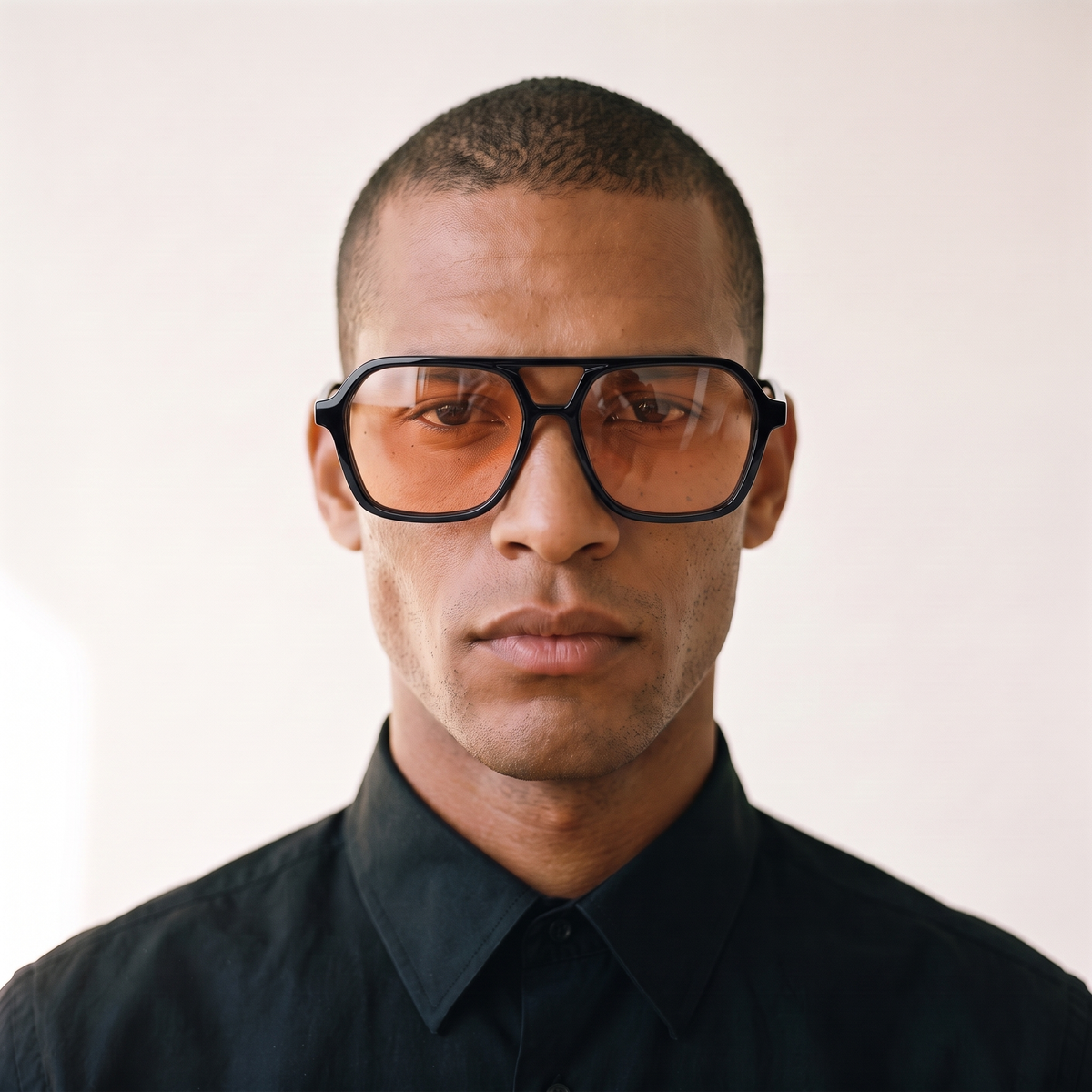 SILVERSTONE Gloss Black / Orange — on face — men