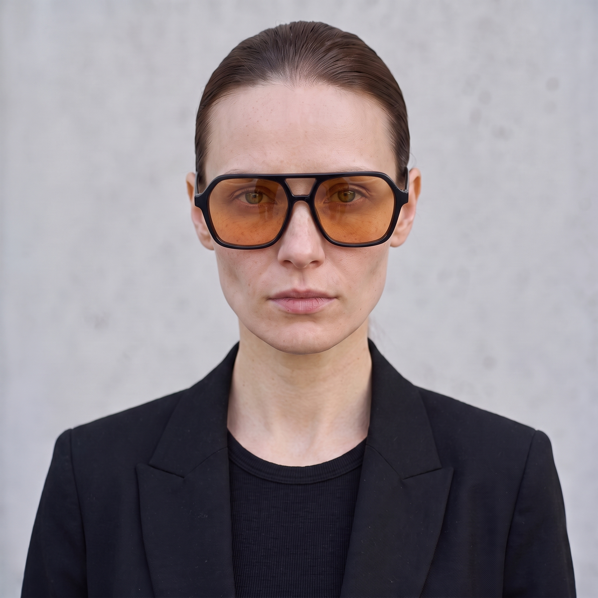 SILVERSTONE Gloss Black / Orange — on face — women