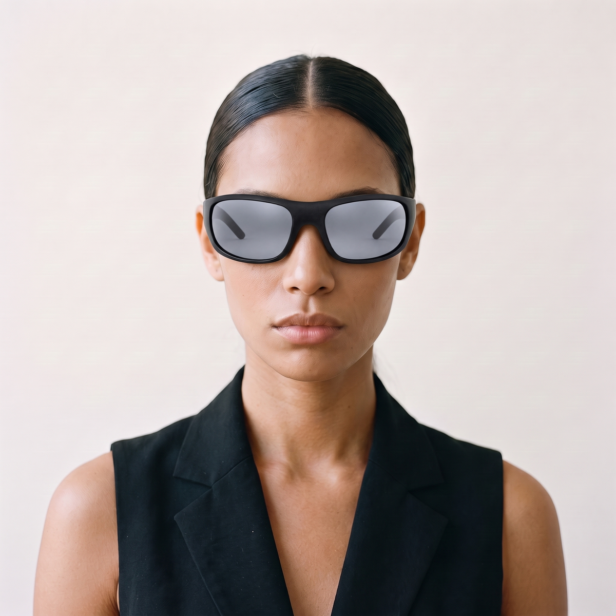 ZETA 2 Matte Black / Mirrored Silver — on face — women