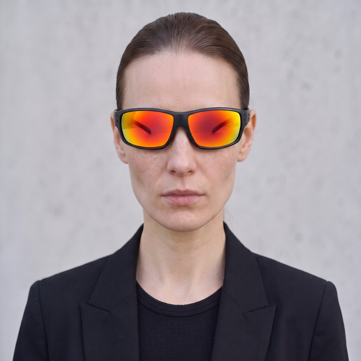 ZETA 7 Matte Black / Mirrored Red — on face — women