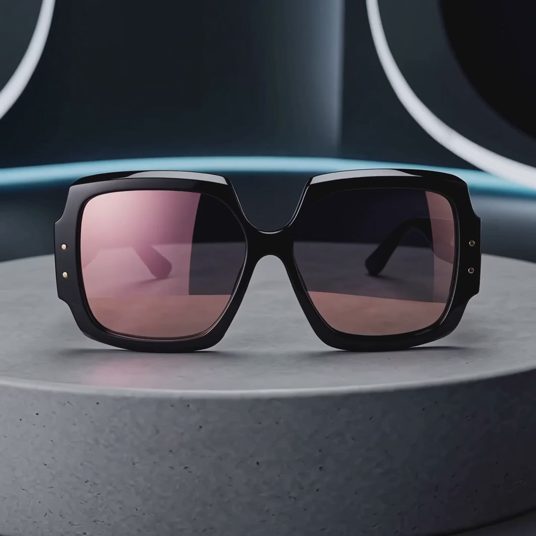 LOS HAMPTON Gloss Black / Mirrored Pink — product video